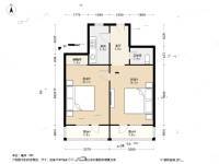 人委北里2室1厅1卫43.3㎡户型图