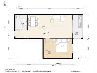 河北区金海花园1室1厅1卫64.9㎡户型图
