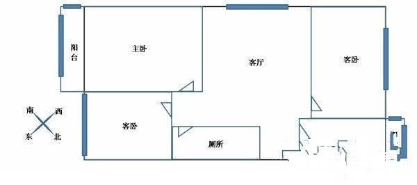 萦东温泉公寓3室1厅1卫104㎡户型图