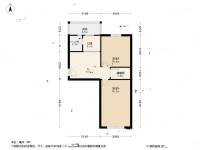 塘沽跃进里2室1厅1卫60㎡户型图