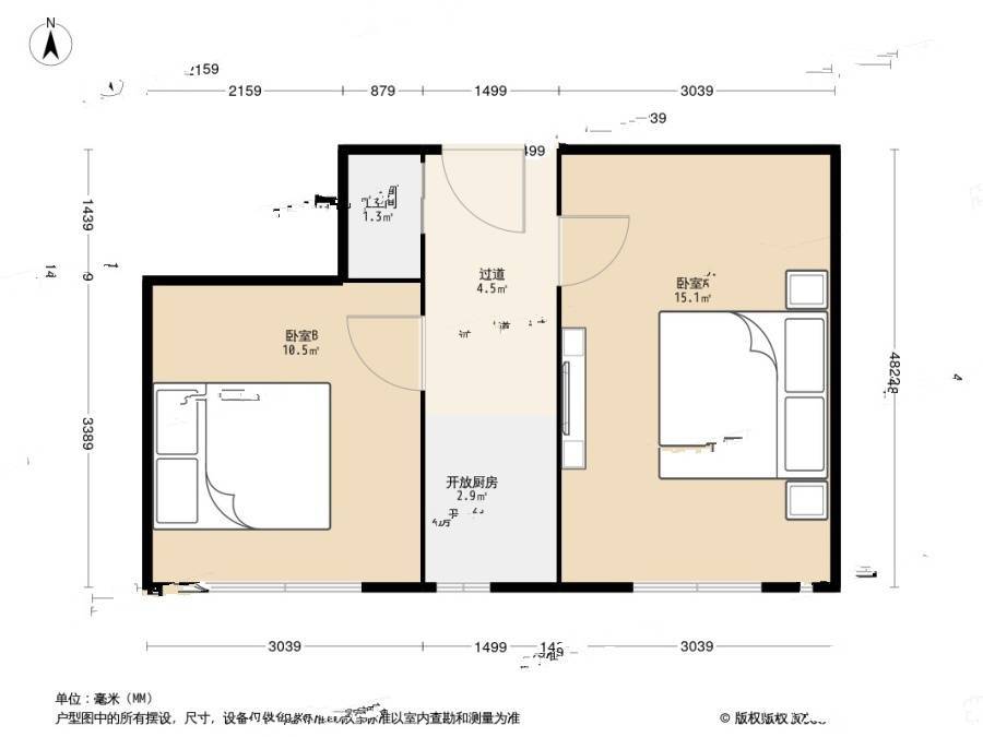 金昌里2室0厅1卫47.1㎡户型图