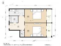 城建里大楼2室1厅1卫56.8㎡户型图