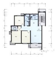 米兰花园3室2厅2卫116.5㎡户型图