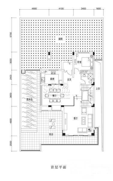 源泉别墅1室2厅1卫405㎡户型图