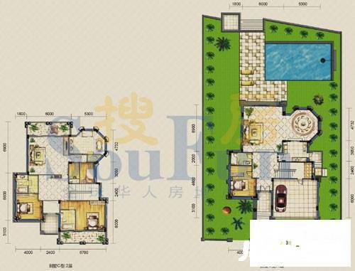 从化雅居乐滨江花园4室2厅4卫361.5㎡户型图