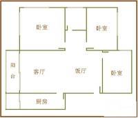 金沙洲小区3室2厅1卫96㎡户型图