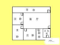 美力花园3室1厅1卫110㎡户型图