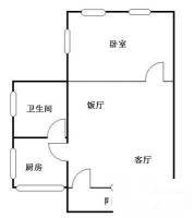 大岗元1室1厅1卫40㎡户型图