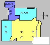 白云苑2室2厅1卫56㎡户型图