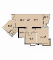 芭堤水岸2室1厅1卫91㎡户型图