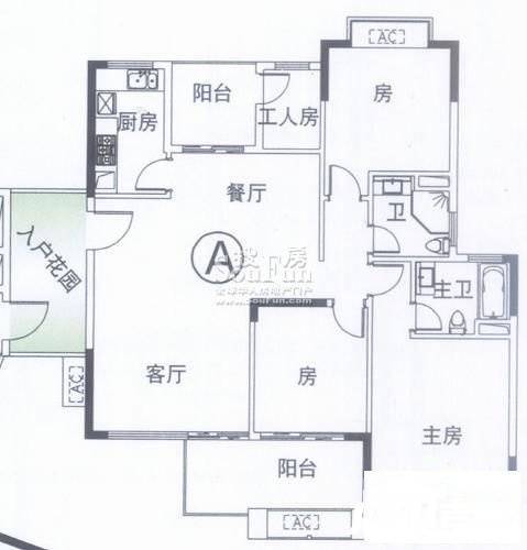 花都怡康花园4室2厅2卫108㎡户型图