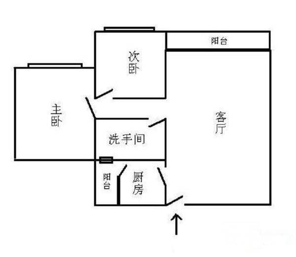 雅居乐青花南湖2室1厅1卫98㎡户型图