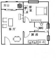 南国奥园1室1厅1卫40㎡户型图