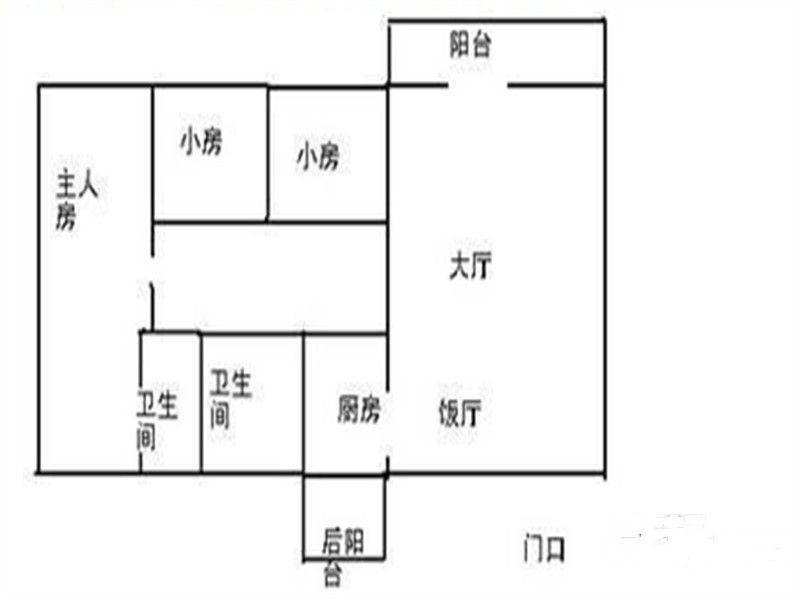 洛涛居南区3室1厅1卫80㎡户型图