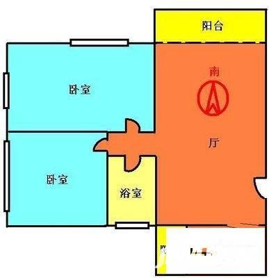 白兰花园2室1厅1卫73㎡户型图