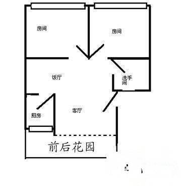 祈福新村C区2室2厅1卫80㎡户型图