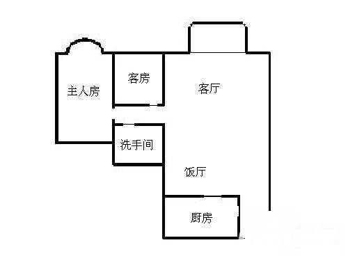 祈福新村C区2室2厅1卫80㎡户型图