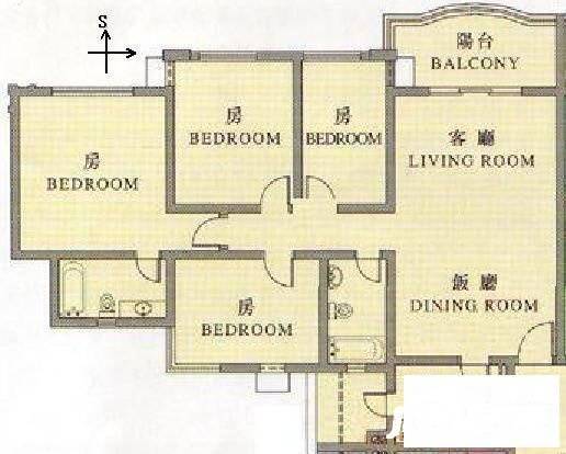 祈福新村C区4室2厅2卫117㎡户型图