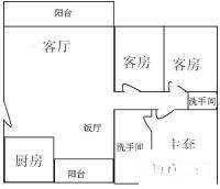 新康花园新乐苑3室2厅2卫105㎡户型图