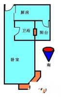 中颐海伦堡花园1室0厅1卫41㎡户型图