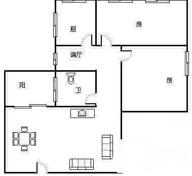 光大花园榕景四季(D区)2室2厅1卫75㎡户型图