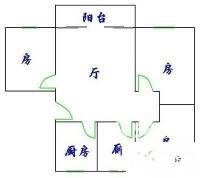 海珠凤凰新村3室1厅1卫75㎡户型图