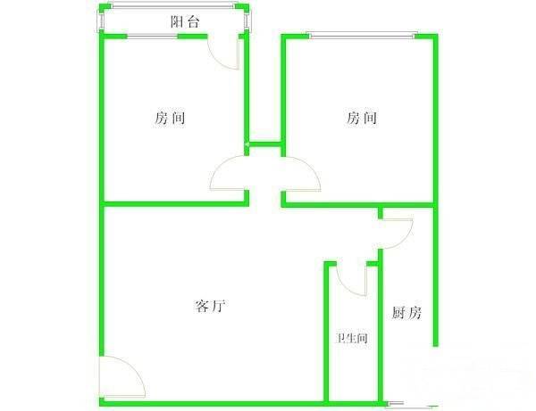 海珠凤凰新村2室1厅1卫70㎡户型图