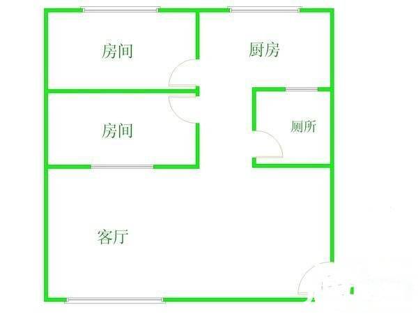 海珠凤凰新村2室1厅1卫70㎡户型图