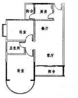 金碧花园二期2室2厅1卫80㎡户型图