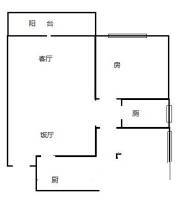 金碧花园二期2室2厅1卫52㎡户型图