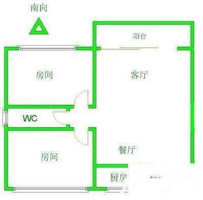 海珠雅景苑2室2厅1卫70㎡户型图