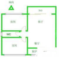 海珠雅景苑2室2厅1卫70㎡户型图