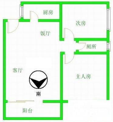 海珠雅景苑2室2厅1卫70㎡户型图