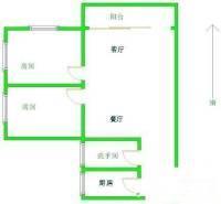 海珠雅景苑2室2厅1卫60㎡户型图