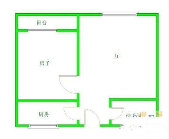 海珠雅景苑1室1厅1卫36㎡户型图