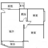 汇景大道小区2室2厅1卫62㎡户型图