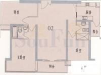 东风广场二期3室1厅1卫94㎡户型图