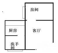 保利紫薇花园1室0厅1卫28㎡户型图