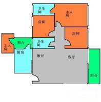 保利紫薇花园4室2厅2卫115㎡户型图