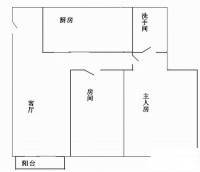 金海岸观海2室1厅1卫89㎡户型图