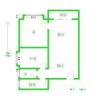 逸景翠园碧莲居2室2厅1卫65㎡户型图