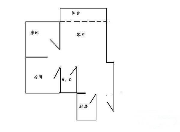 珠江帝景苑克莱国际公寓2室1厅1卫195㎡户型图