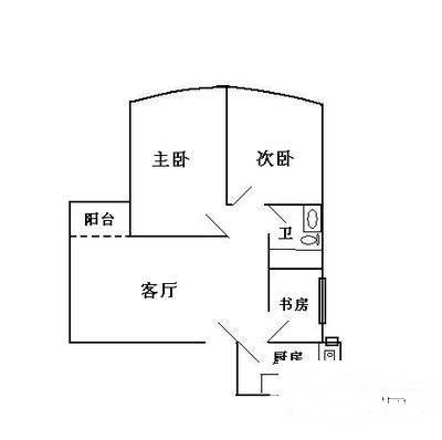 逸景翠园翠羽居3室1厅1卫73㎡户型图