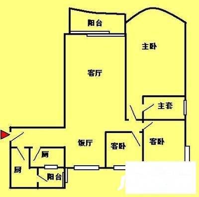 逸景翠园翠羽居3室2厅2卫105㎡户型图