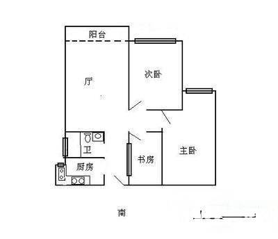 逸景翠园翠羽居3室1厅1卫73㎡户型图