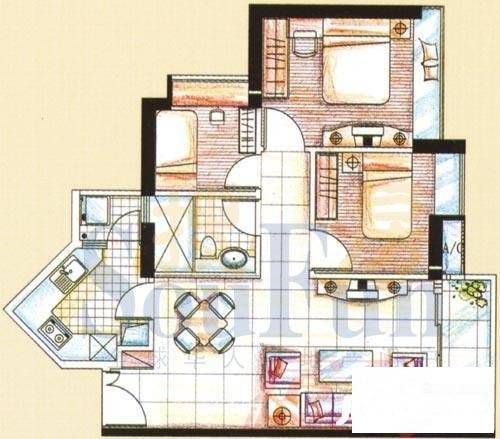 隽园3室2厅2卫111.3㎡户型图