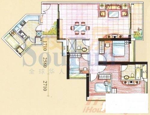 隽园4室2厅2卫80㎡户型图