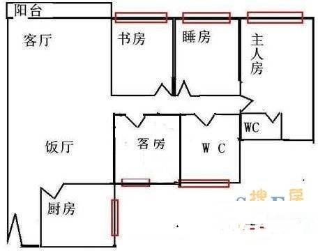 隽园4室2厅2卫80㎡户型图