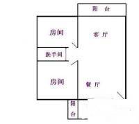 美林海岸花园御江湾2室2厅1卫77㎡户型图