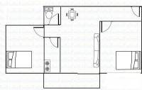 春暖花园2室2厅1卫65㎡户型图